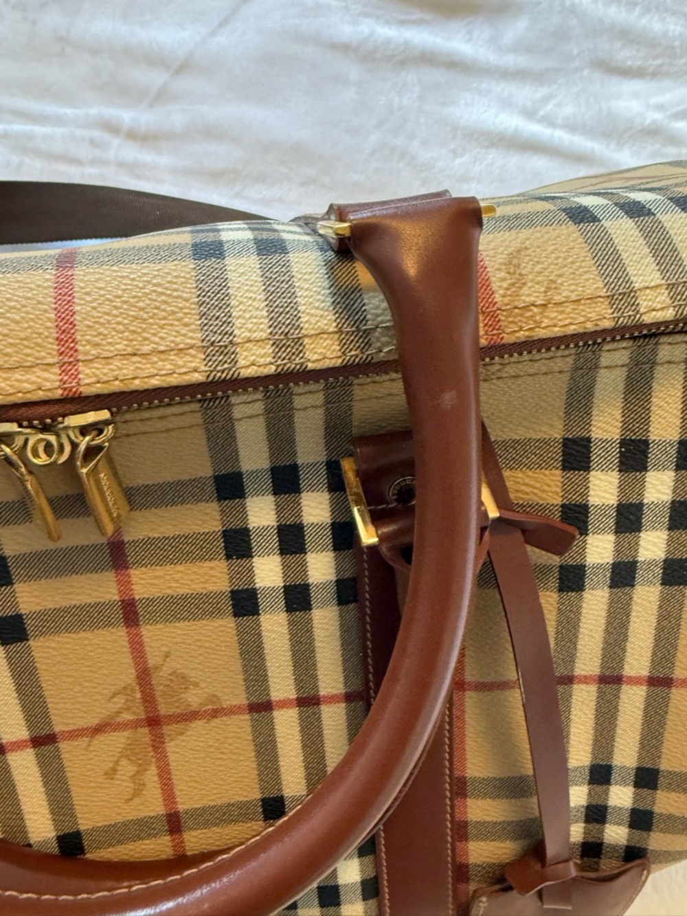 BURBERRY Haymarket Check Holdall Duffle Bag. Lightly used. PVC Coated Canvas - Picture 6 of 16